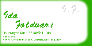 ida foldvari business card