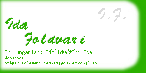 ida foldvari business card